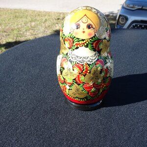 Russian  C.Nocag Strawberry Pattern Wooden Martryoshka Nesting Dolls 7
